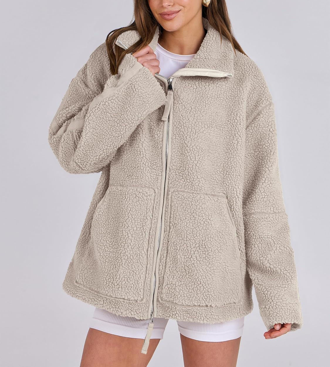 Elise | Wollen Fleece Jas Dames | Warme & Zachte Winterjas Voor Koude Dagen
