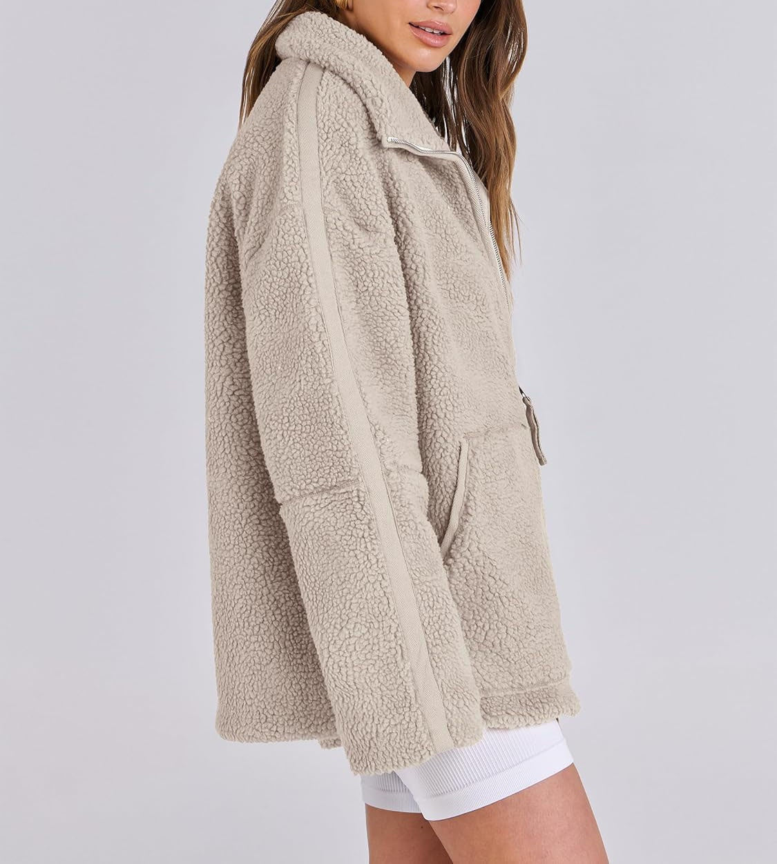 Elise | Wollen Fleece Jas Dames | Warme & Zachte Winterjas Voor Koude Dagen