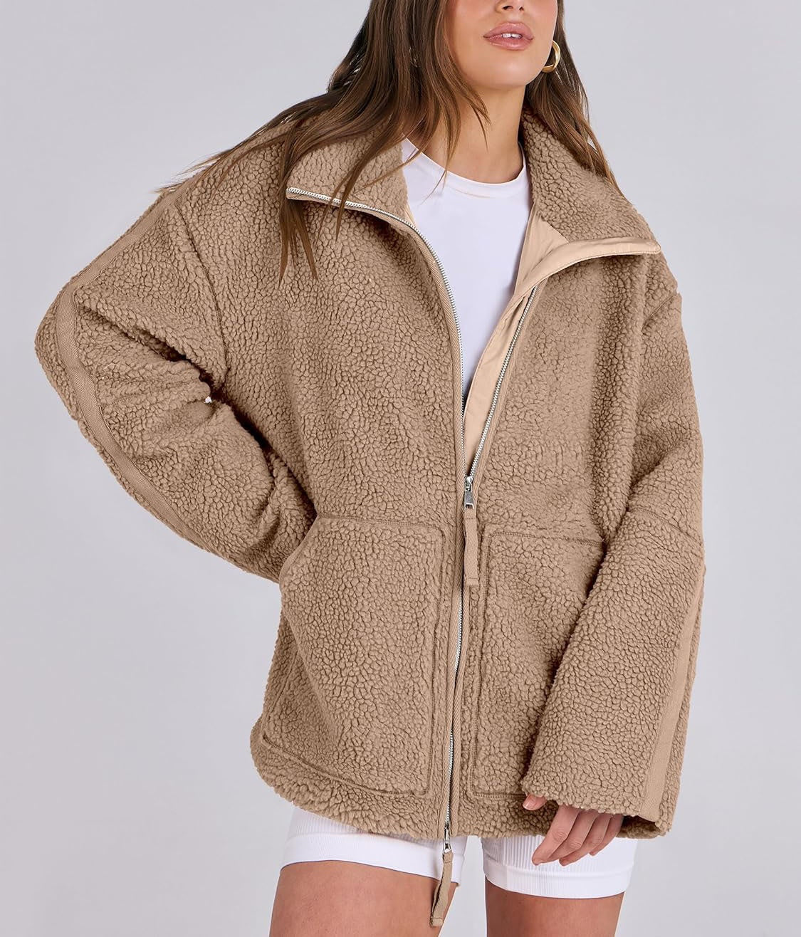 Elise | Wollen Fleece Jas Dames | Warme & Zachte Winterjas Voor Koude Dagen