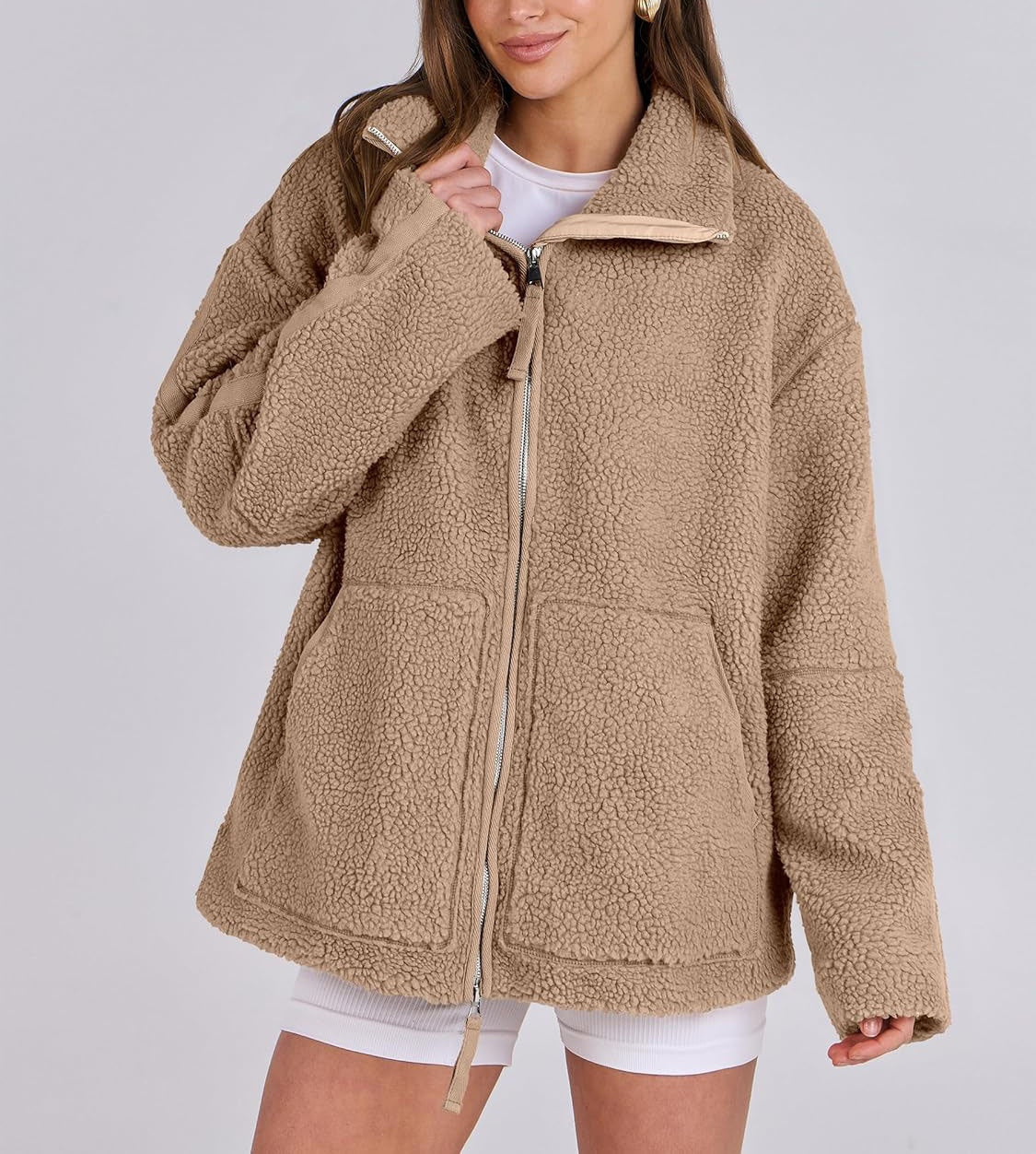 Elise | Wollen Fleece Jas Dames | Warme & Zachte Winterjas Voor Koude Dagen