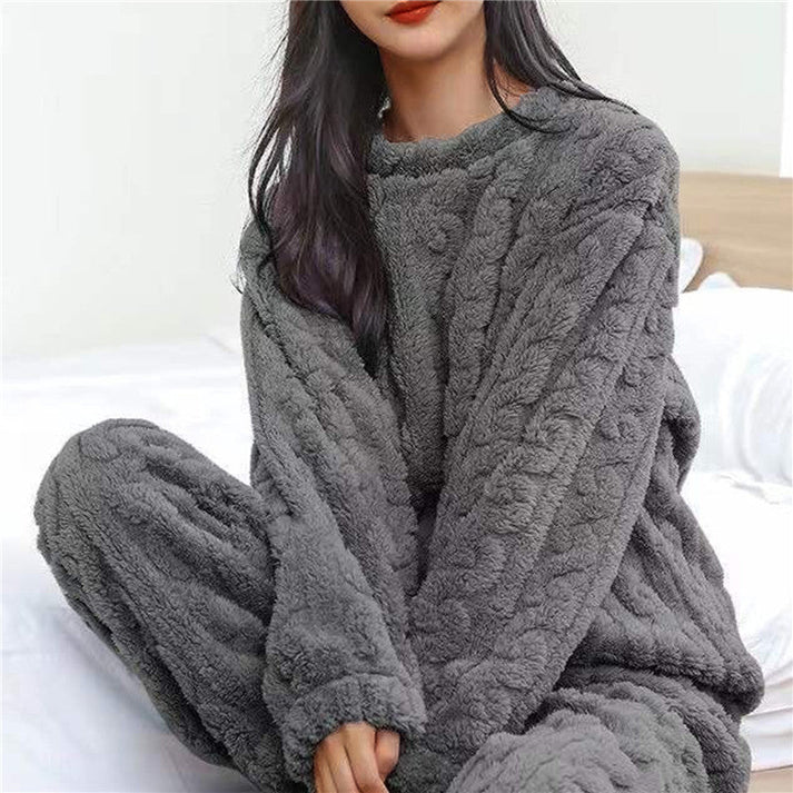 Lina | Cozy Fleece Lounge Pyjamaset Voor Dames – Warm, Zacht & Perfect Voor Koude Avonden