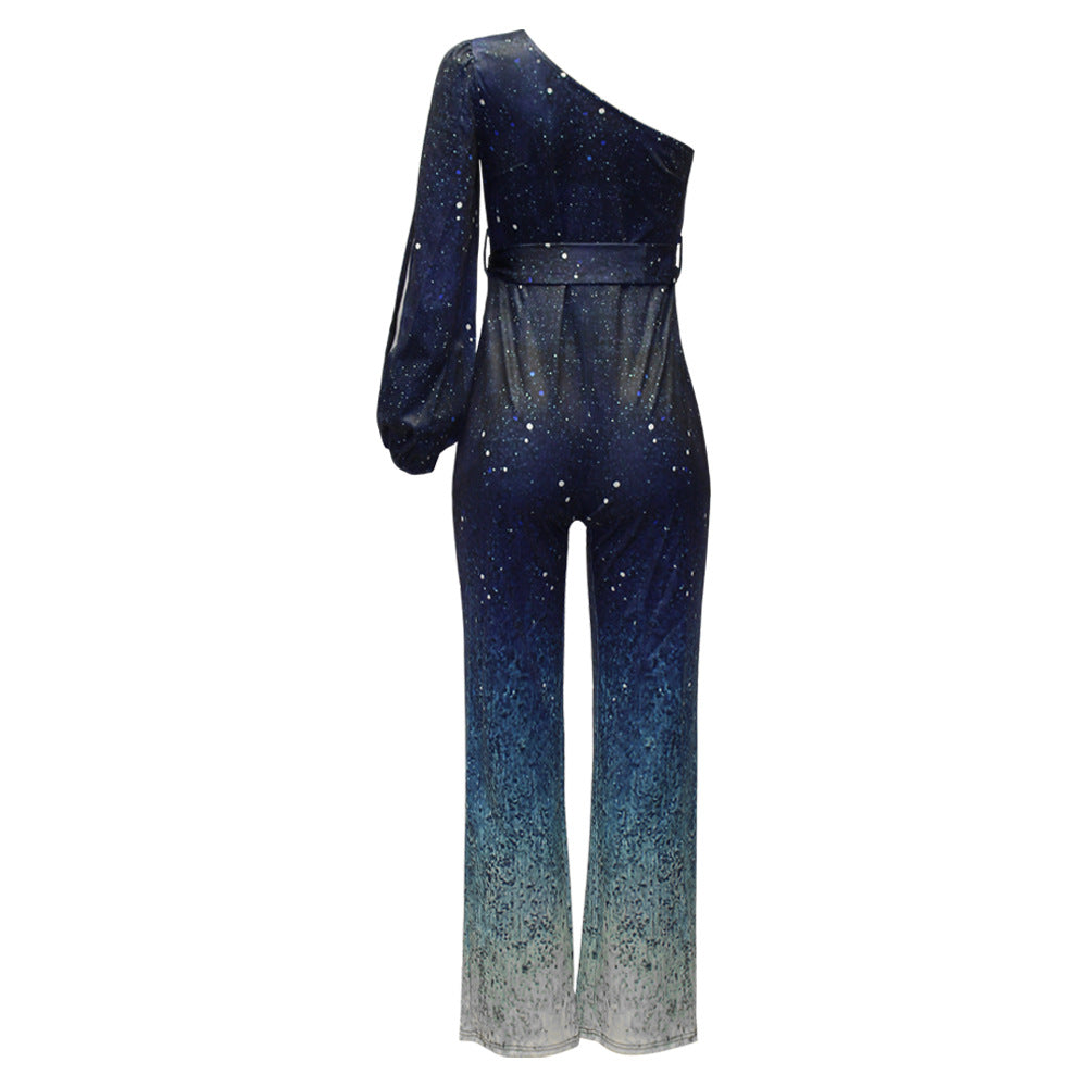 Fayenne | Retro Disco Jumpsuit Dames | Trendy One Shoulder Feest Jumpsuit