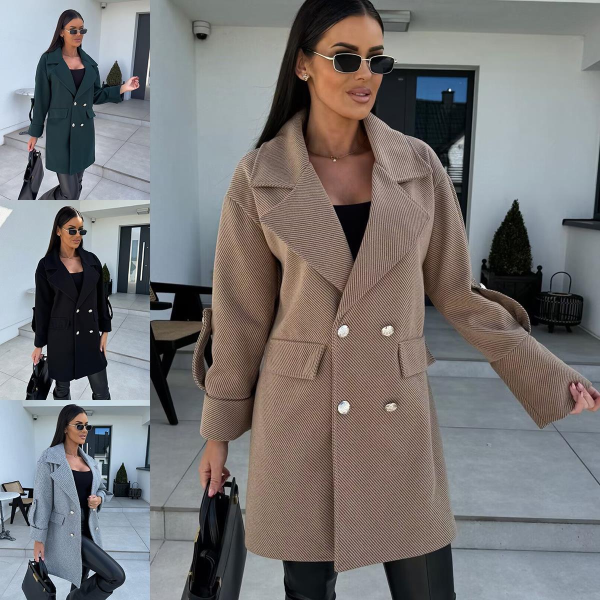 Noa | Dames Oversized Blazerjas | Stijlvolle Lange Blazer Met Dubbele Knoopsluiting