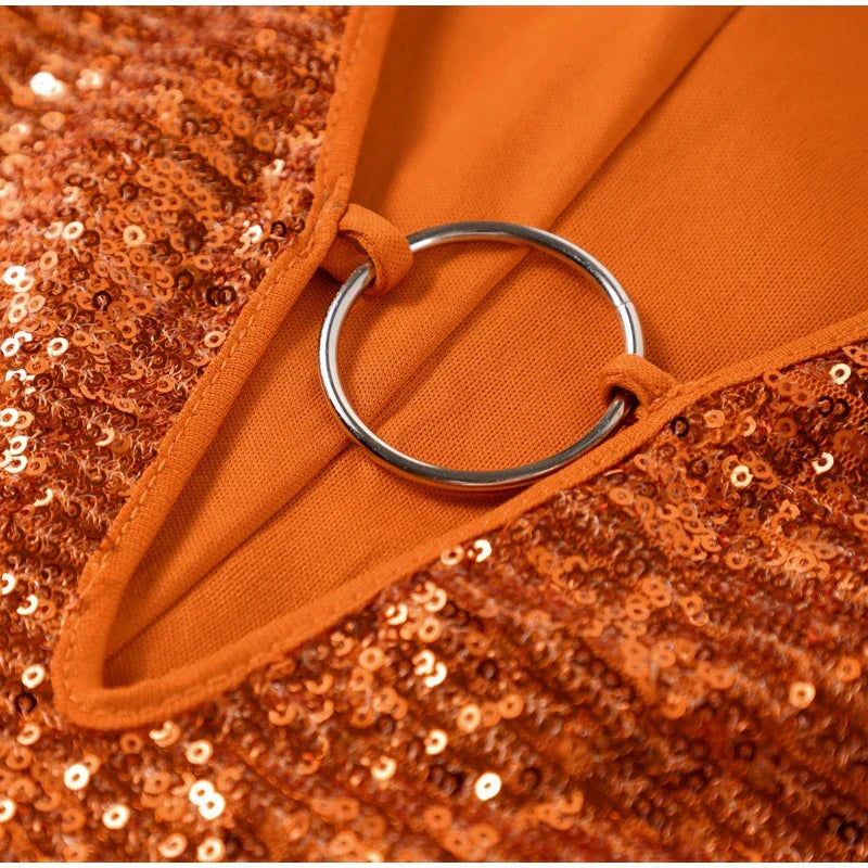 Babet | Mini Feestjurk Dames Glitter | Trendy Party Dress Met V-hals