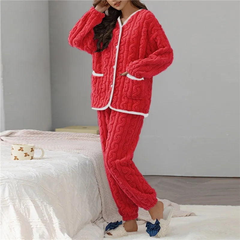 Lola | Pyjama Set Dames Winter | Warme & Tijdloze Nachtkleding Voor Koude Dagen