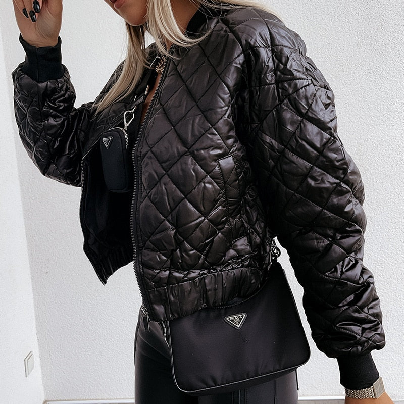 Elaine | Dames Bomber Jas Met Print | Trendy Tussenjas Voor Najaar