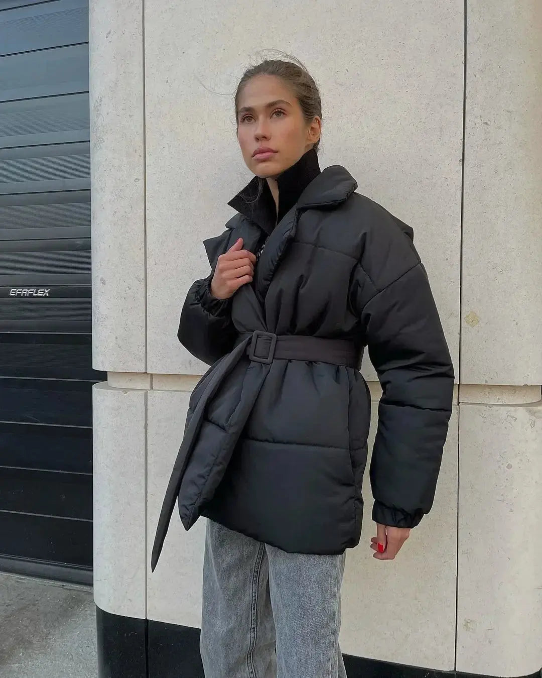 Aurellie | Puffer Jas Dames Met Ceintuur | Warme & Trendy Gewatteerde Winterjas