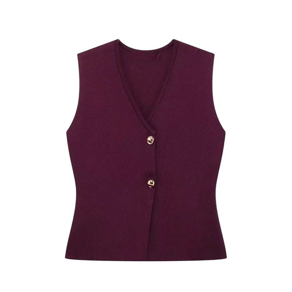 ALINA | Gilet zomer Top gouden knoop
