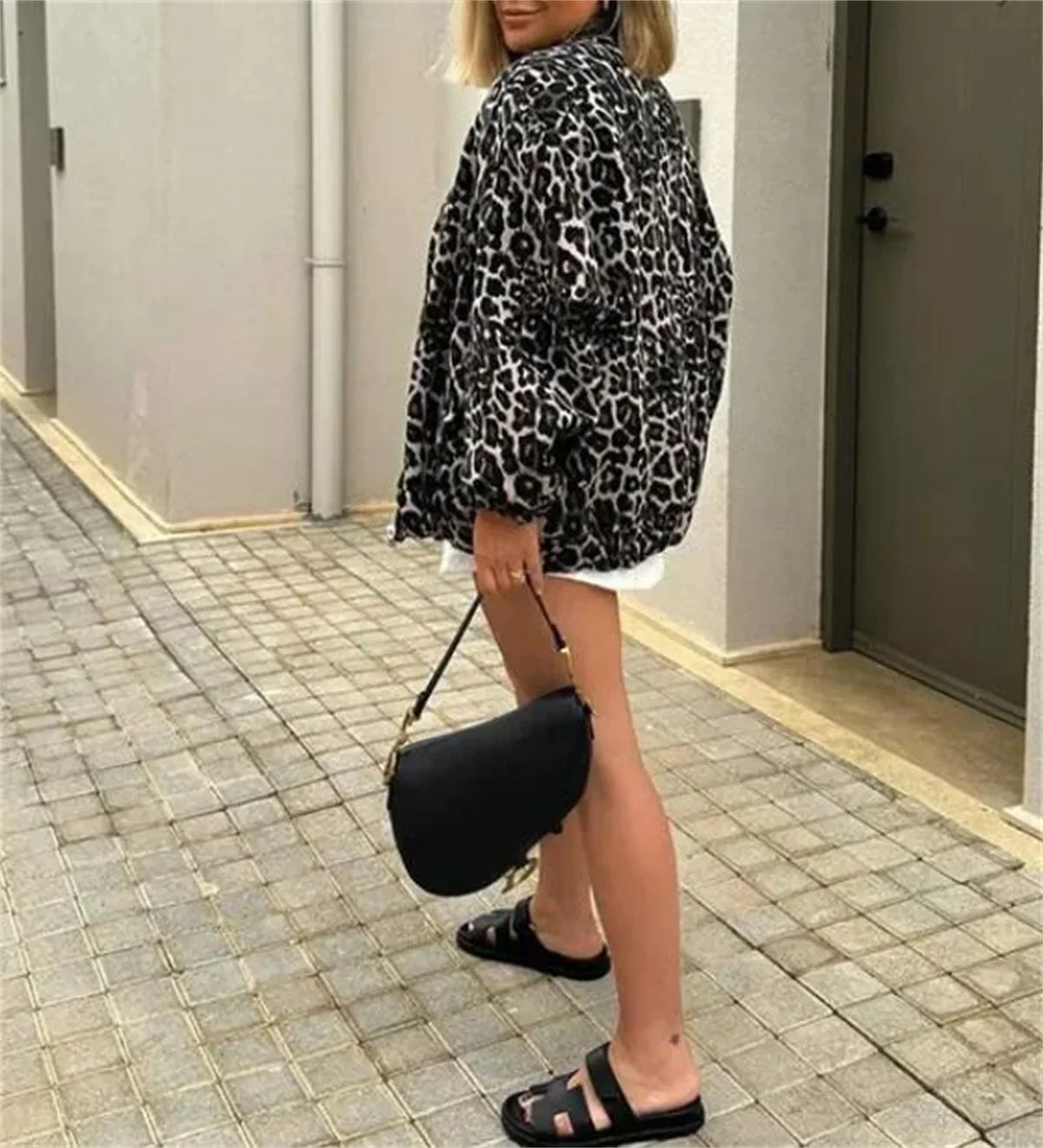 LEONTIEN | Bomber Jas Met Luipaard Print