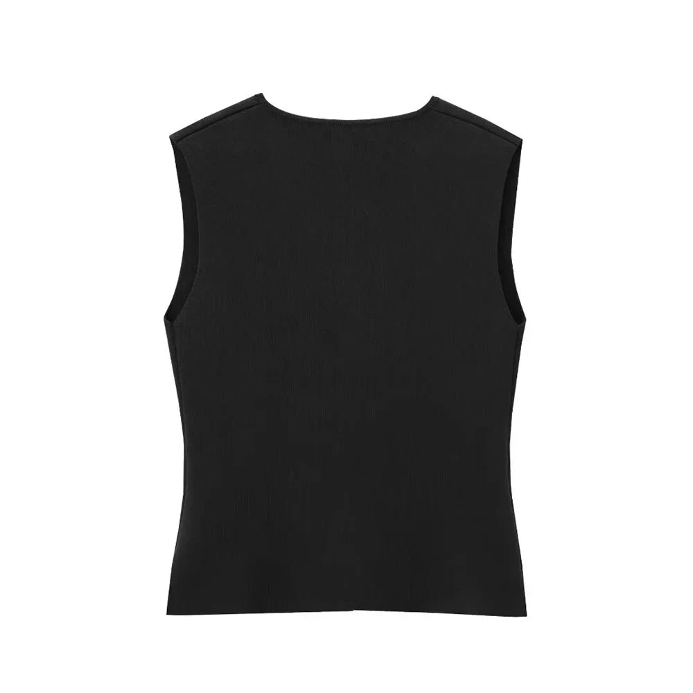 ALINA | Gilet zomer Top gouden knoop