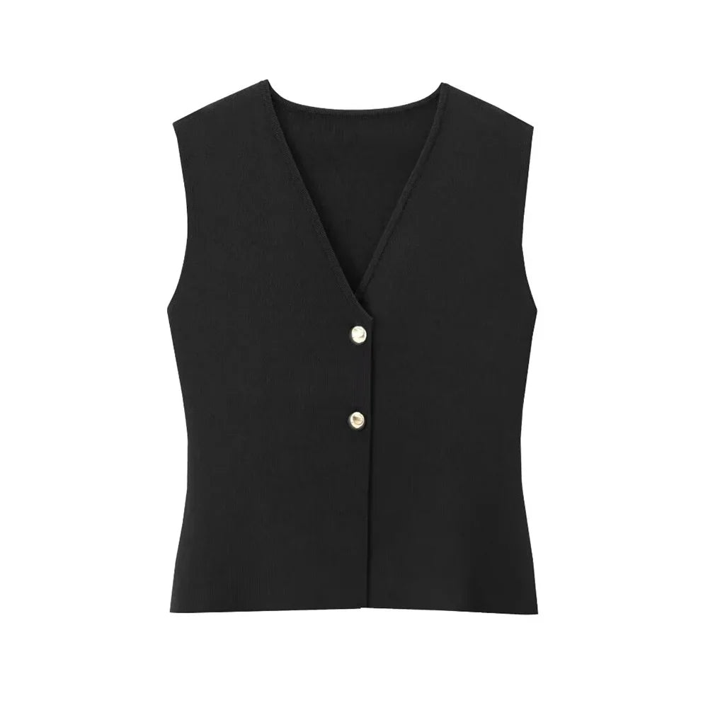 ALINA | Gilet zomer Top gouden knoop