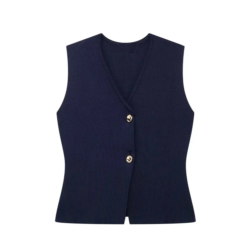 ALINA | Gilet zomer Top gouden knoop