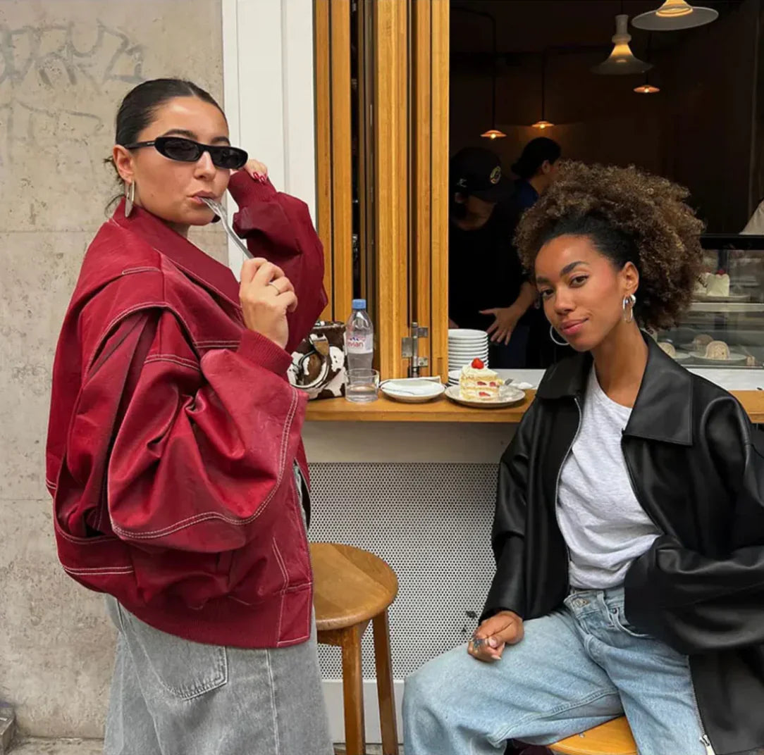 RUBY | Oversized leren jas