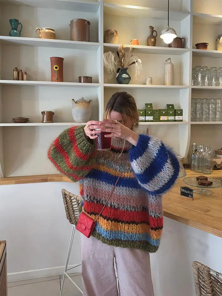 Liora Trendy Kleurrijke Trui | Warm, Comfortabel & Uniek Design