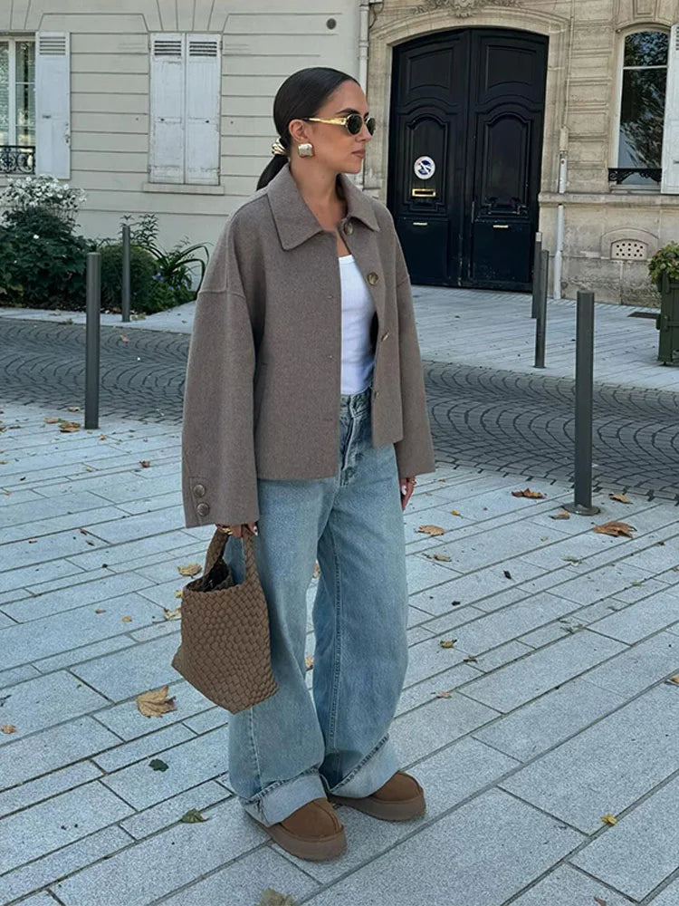 Sophie | Oversized Dames Jas van Wolmix – Klassiek & Warm