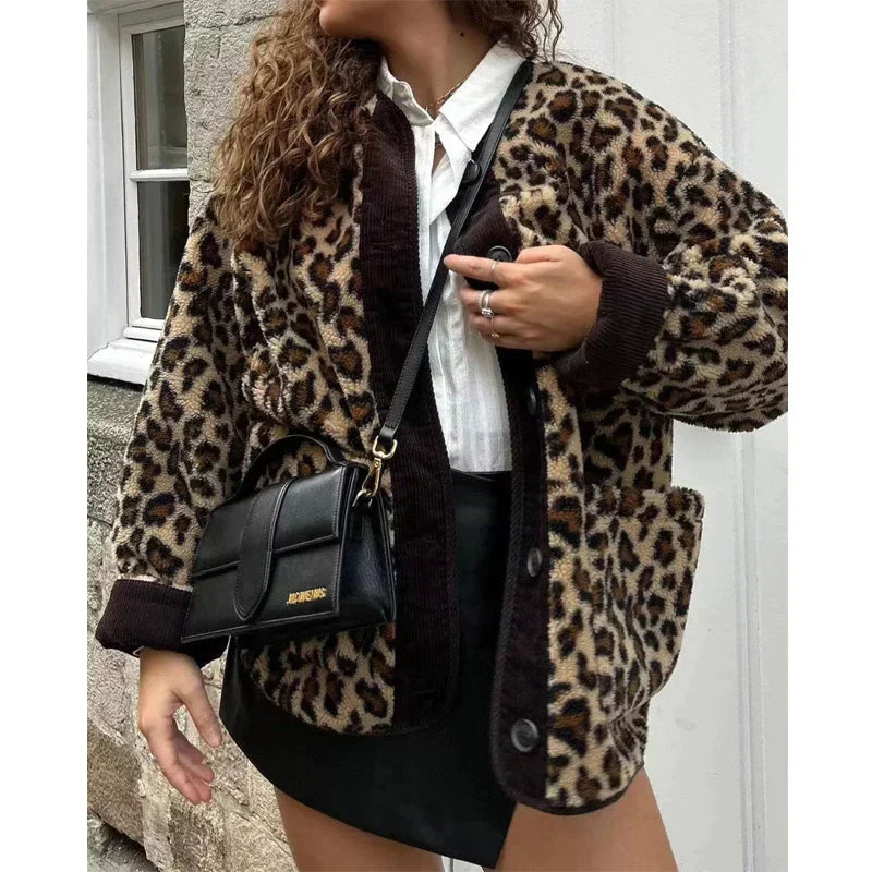 Dames Oversized Vest met Luipaardprint | Trendy & Comfortabel