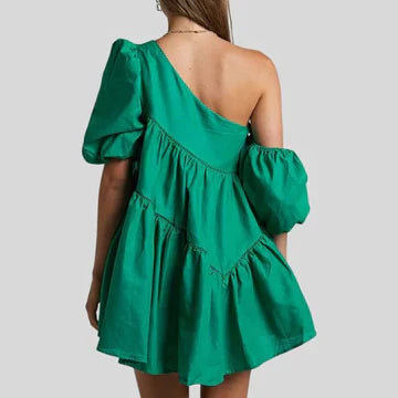 YARA | Mini-jurk met één schouder en pofmouwen voor dames