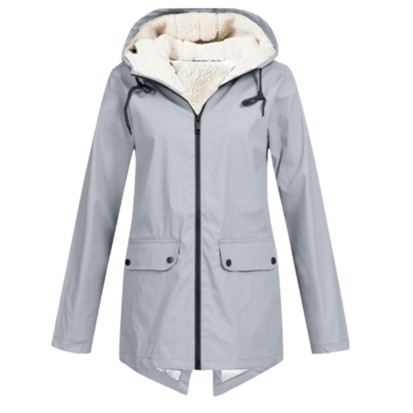 Waterdichte Jas Dames | Regenjas met Capuchon en Warme Fleece Voering