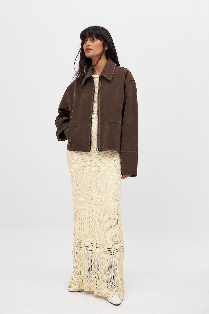 Mara Dames Suède Jas Bruin | Elegante Tijdloze Jas Voor Voorjaar & Herfst