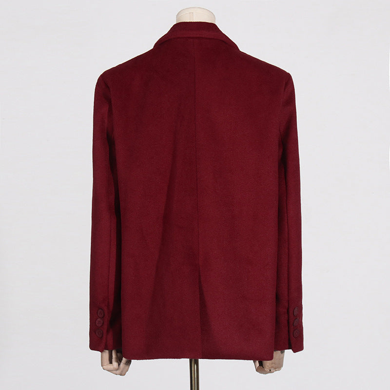 Noa | Chique Wollen Jas Dames | Warme Korte Mantel Met Ceintuur Voor Winter