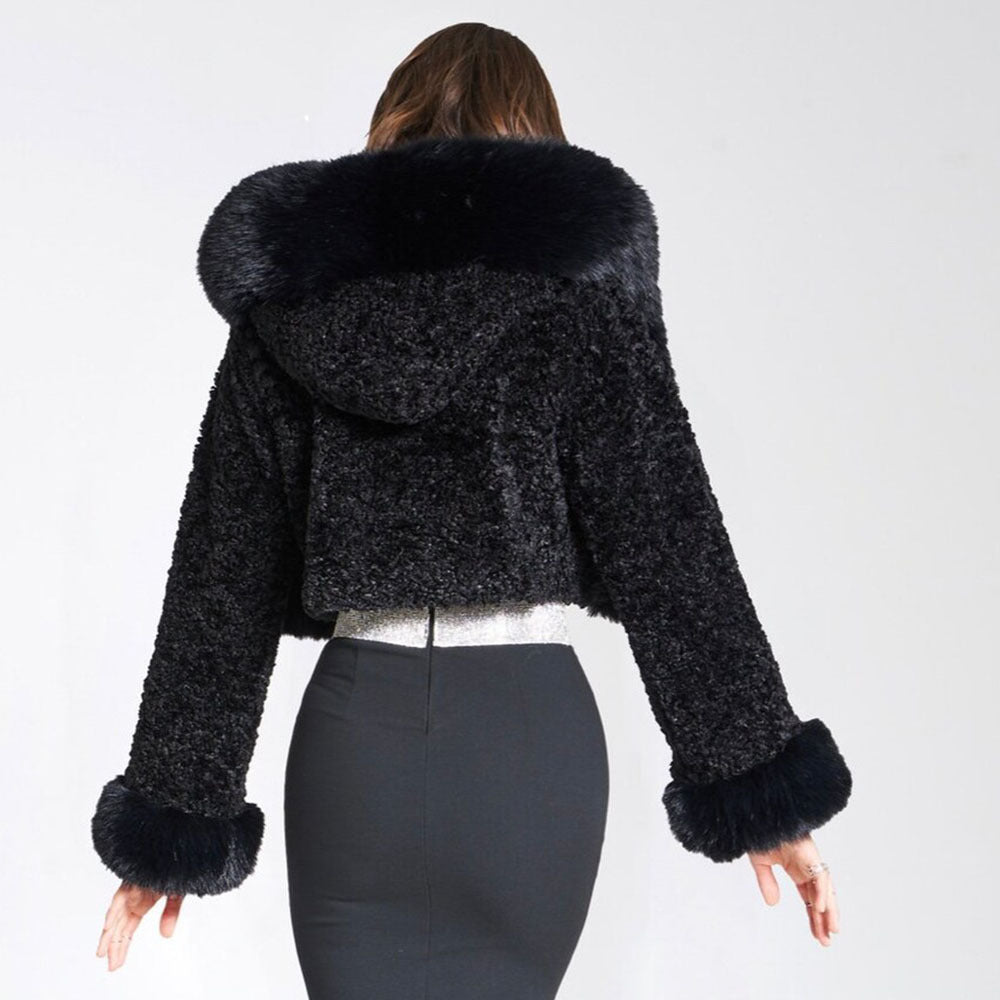 Noelle | Korte Fur Jas Dames | Chic Cropped Faux Fur Jacket Voor Feestelijke Looks