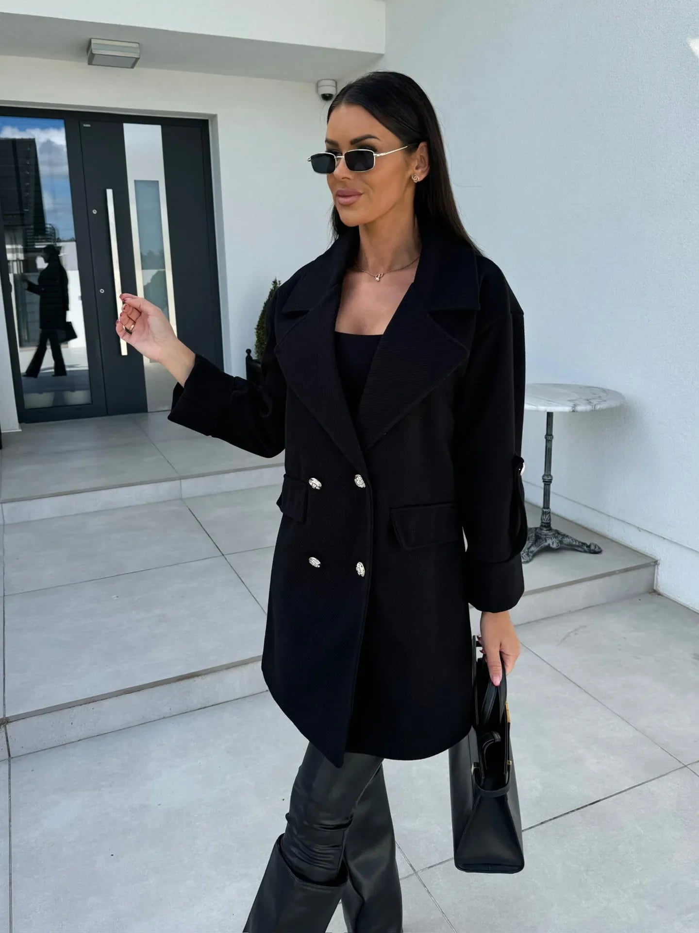 Noa | Dames Oversized Blazerjas | Stijlvolle Lange Blazer Met Dubbele Knoopsluiting