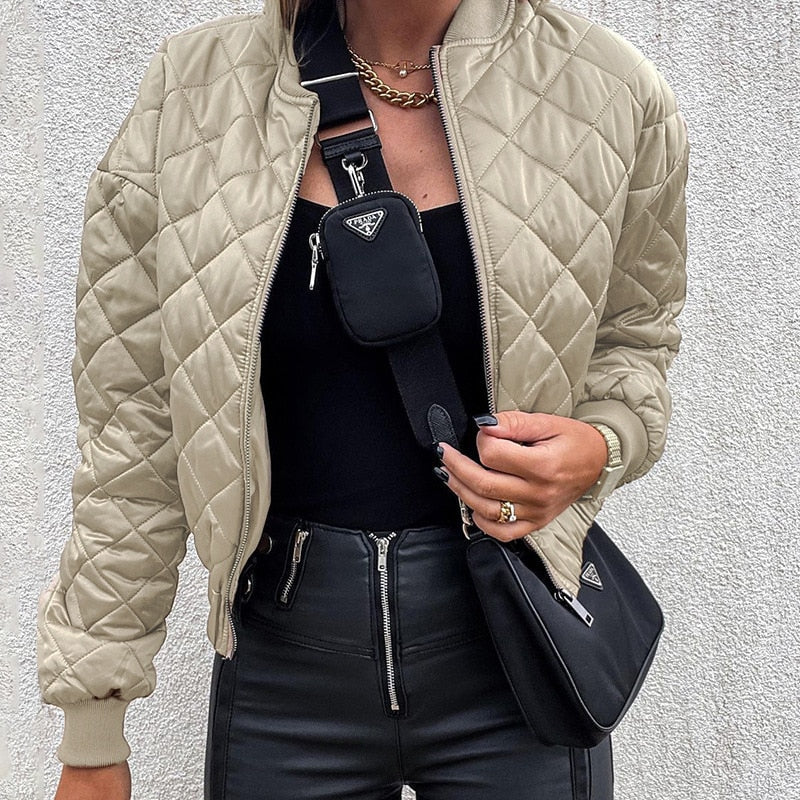 Elaine | Dames Bomber Jas Met Print | Trendy Tussenjas Voor Najaar