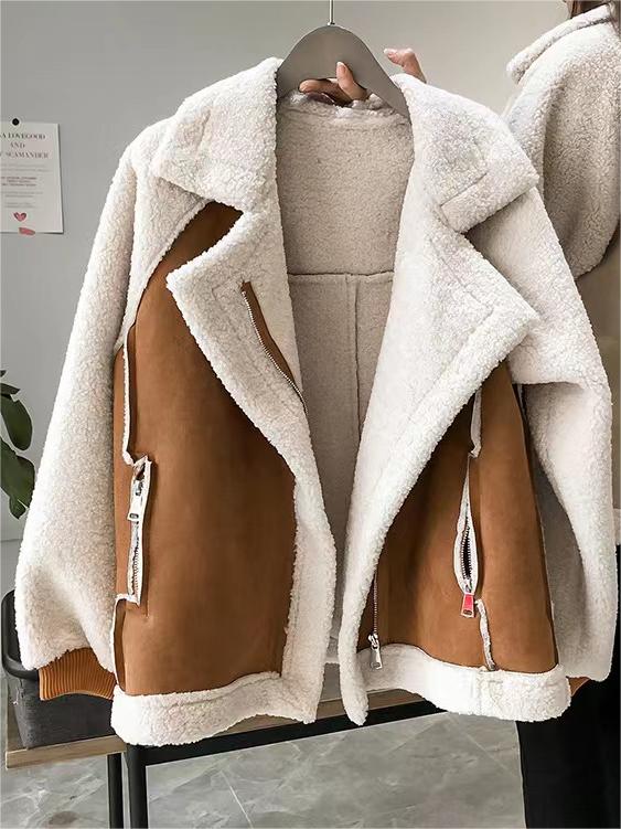 Elara Oversized Suède Jas Dames Met Vegan Bont | Trendy Warme Vintage Winterjas