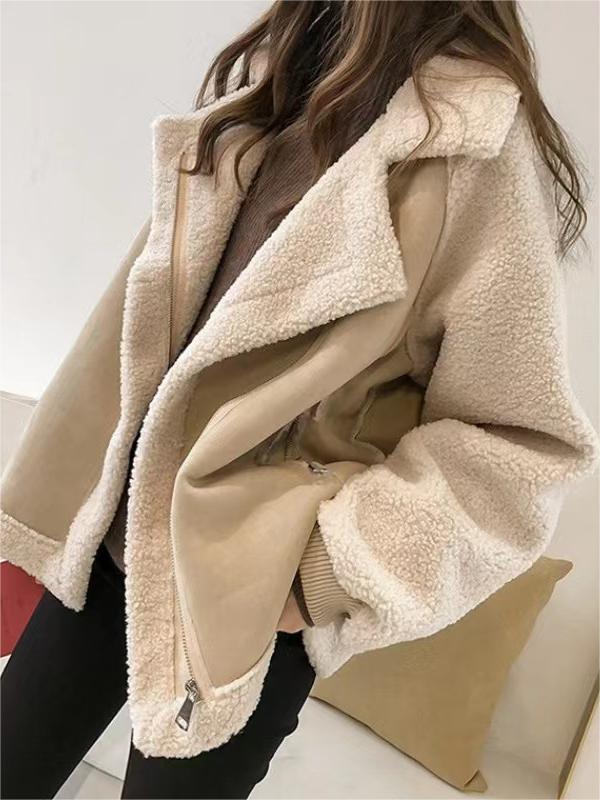 Elara Oversized Suède Jas Dames Met Vegan Bont | Trendy Warme Vintage Winterjas