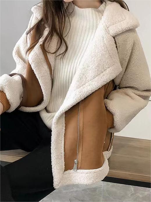 Elara Oversized Suède Jas Dames Met Vegan Bont | Trendy Warme Vintage Winterjas