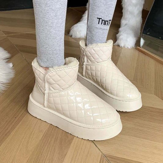 Lieve | Enkelboots Dames | Warme Gevoerde Boots Met Plateauzool Voor Winter