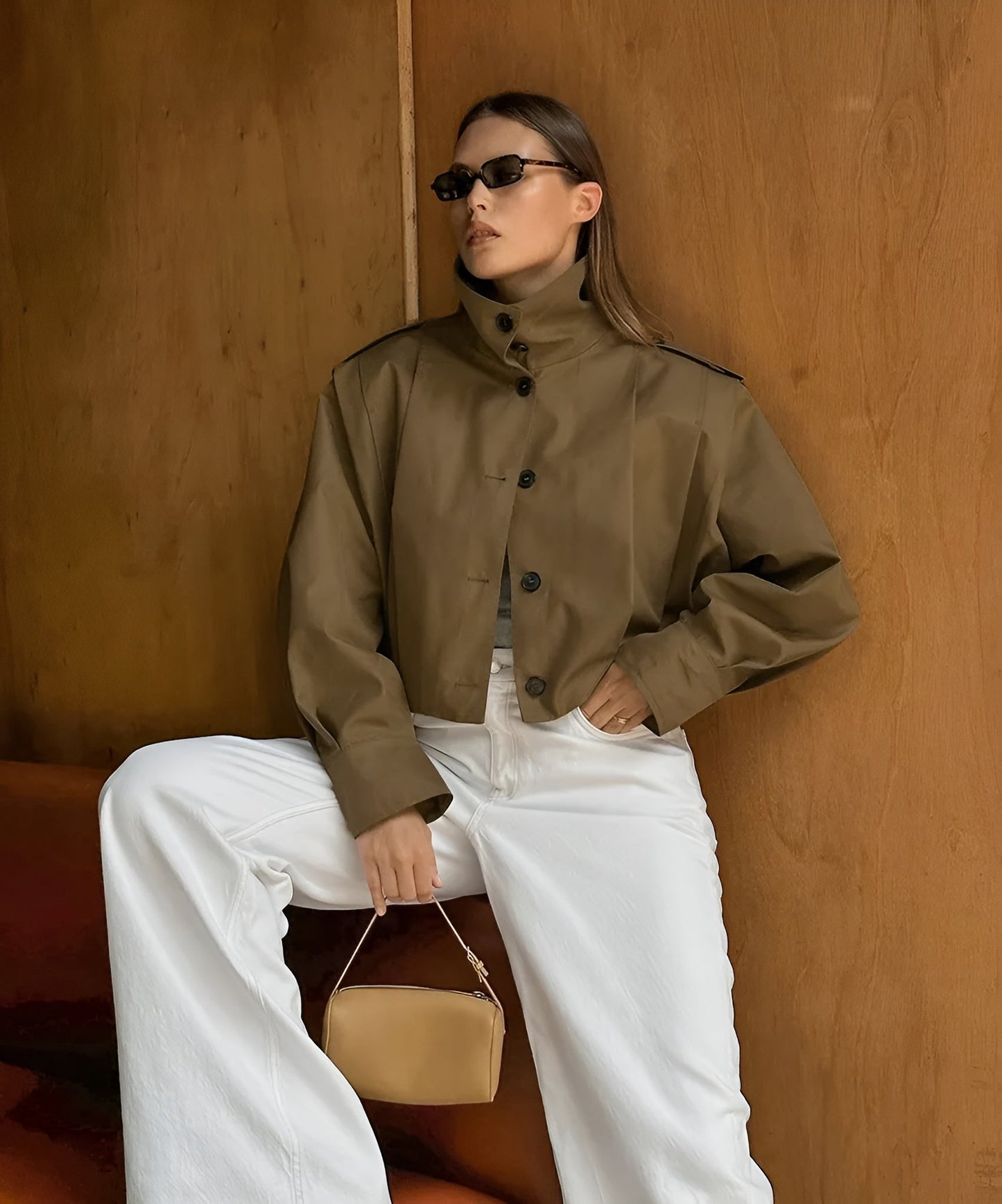 Tussenjas Dames | Hoge Kraag & Knoopsluiting | Perfecte Herfstjas