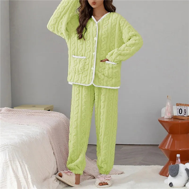 Lola | Pyjama Set Dames Winter | Warme & Tijdloze Nachtkleding Voor Koude Dagen