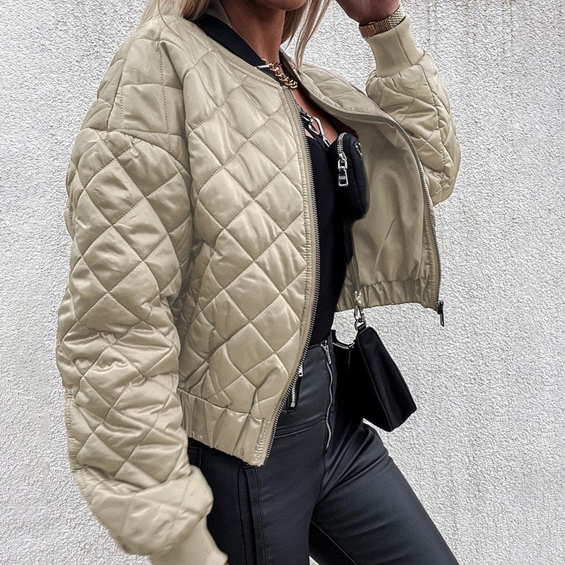 Elaine | Dames Bomber Jas Met Print | Trendy Tussenjas Voor Najaar
