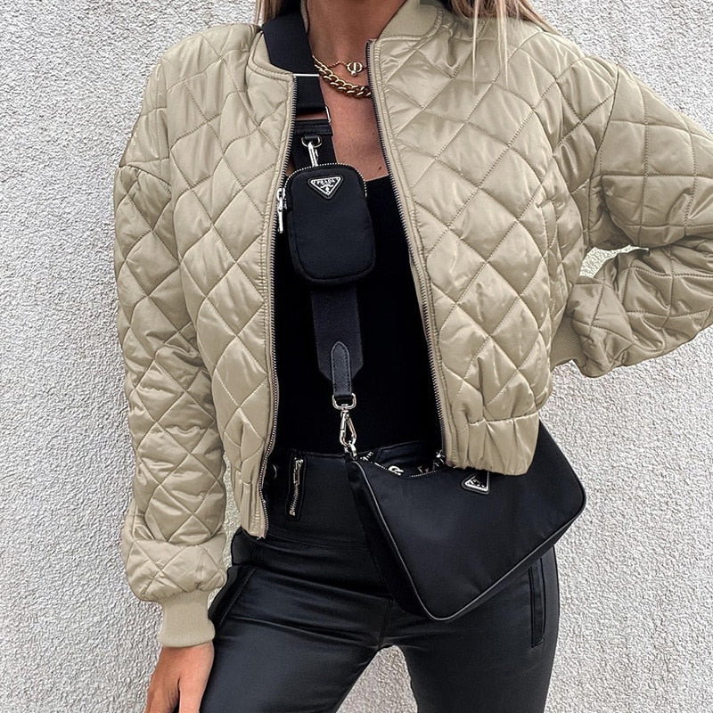 Elaine | Dames Bomber Jas Met Print | Trendy Tussenjas Voor Najaar