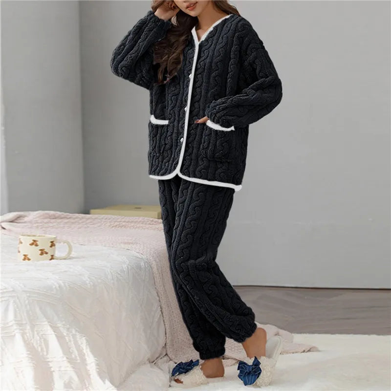 Lola | Pyjama Set Dames Winter | Warme & Tijdloze Nachtkleding Voor Koude Dagen