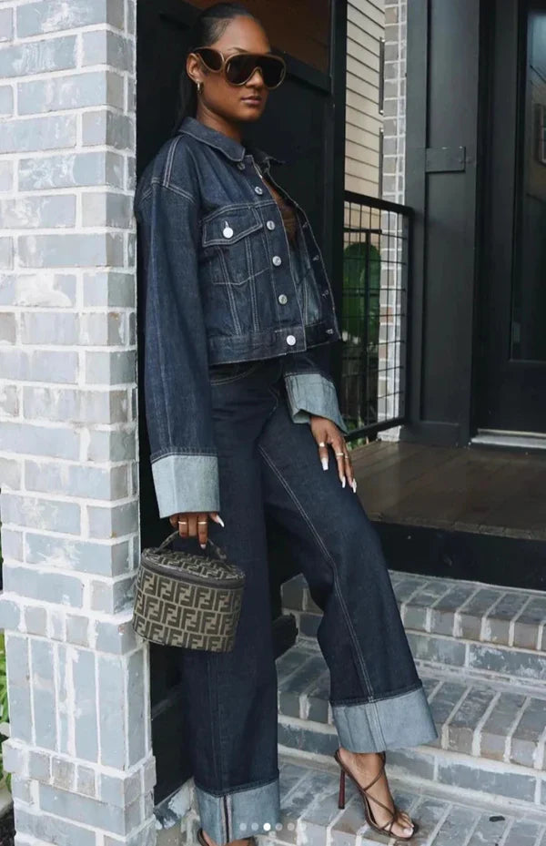 Mila | Denim Co-ord Set Dames | Chique Spijker Outfit Voor Casual & Chic