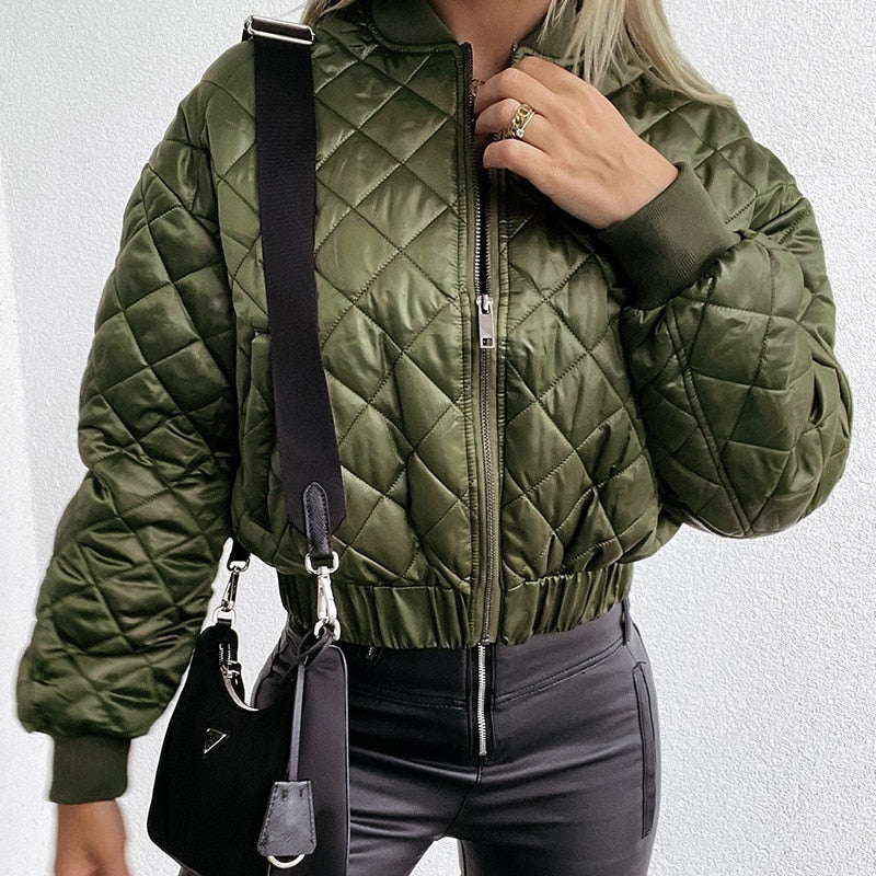 Elaine | Dames Bomber Jas Met Print | Trendy Tussenjas Voor Najaar