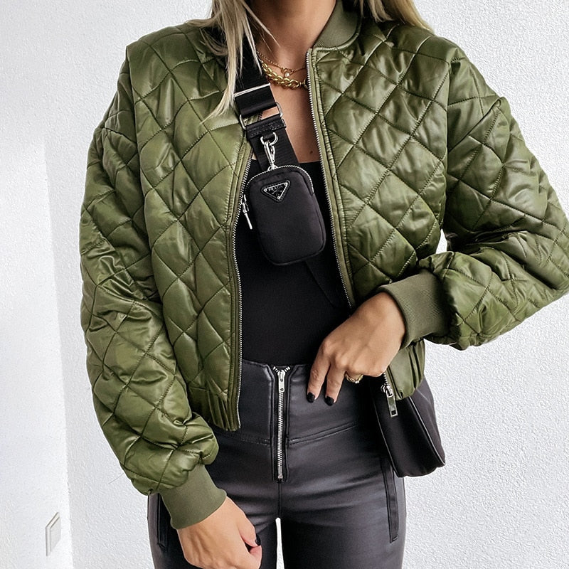 Elaine | Dames Bomber Jas Met Print | Trendy Tussenjas Voor Najaar