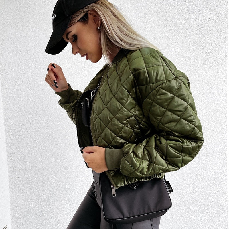 Elaine | Dames Bomber Jas Met Print | Trendy Tussenjas Voor Najaar