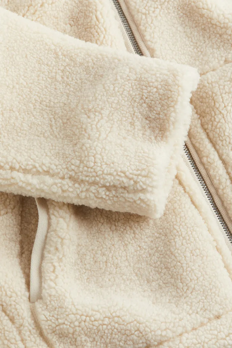 Jennifer | Oversized Teddy Jas Dames | Warme Winterjas Met Rits & Hoge Kraag