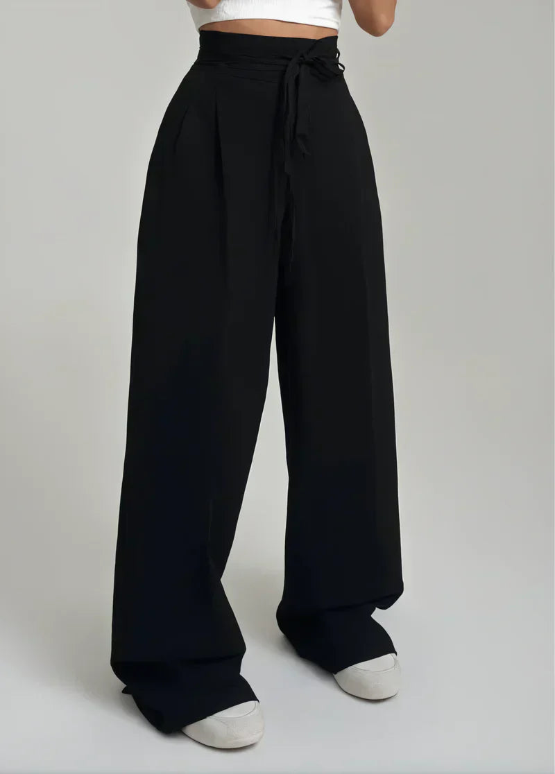 Lara | Dames Hoge Taille Pantalon – Wijde Pijpen & Stretch Stof