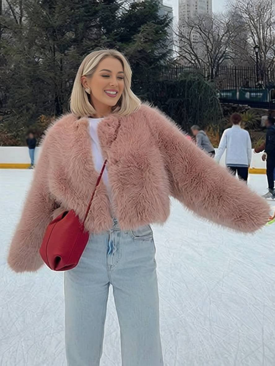 Luna | Dames Korte Faux Fur Jas – Warm, Zacht & Stijlvol