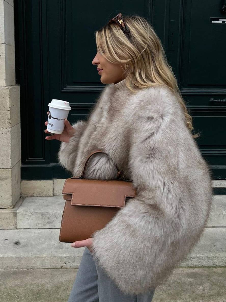 Luna | Dames Korte Faux Fur Jas – Warm, Zacht & Stijlvol