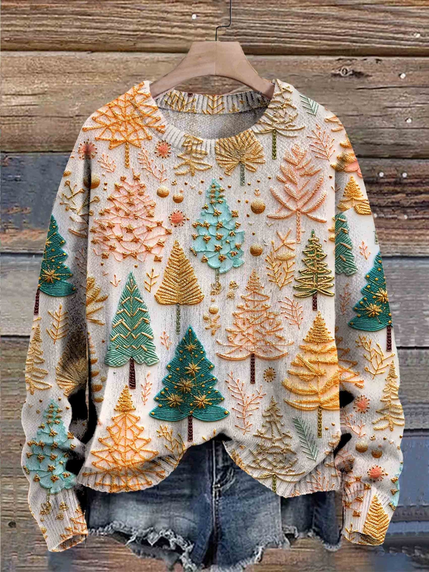 Dames Gebreide Kersttrui | Effen, Comfortabele Feestkleding voor de Winter