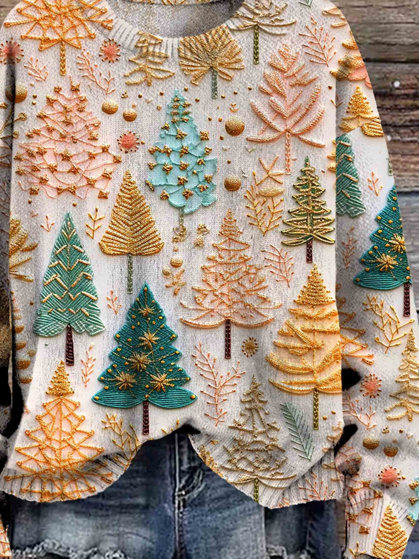 Dames Gebreide Kersttrui | Effen, Comfortabele Feestkleding voor de Winter
