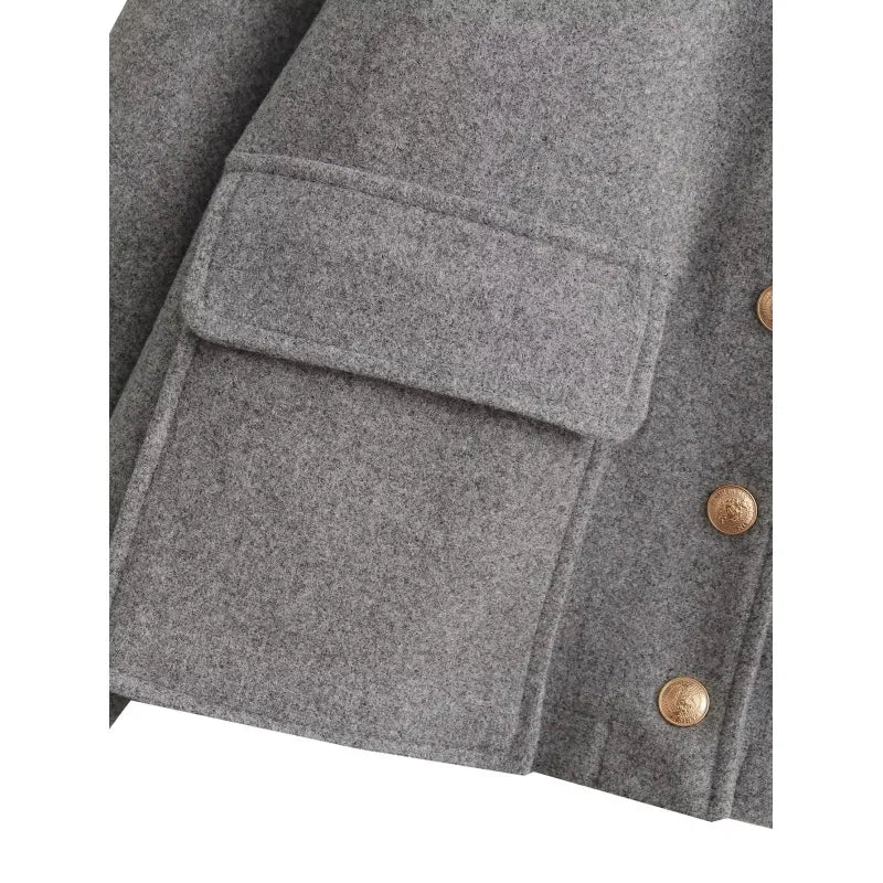 Grijze Jas Dames | Klassieke Lange Jas met Elegante Look