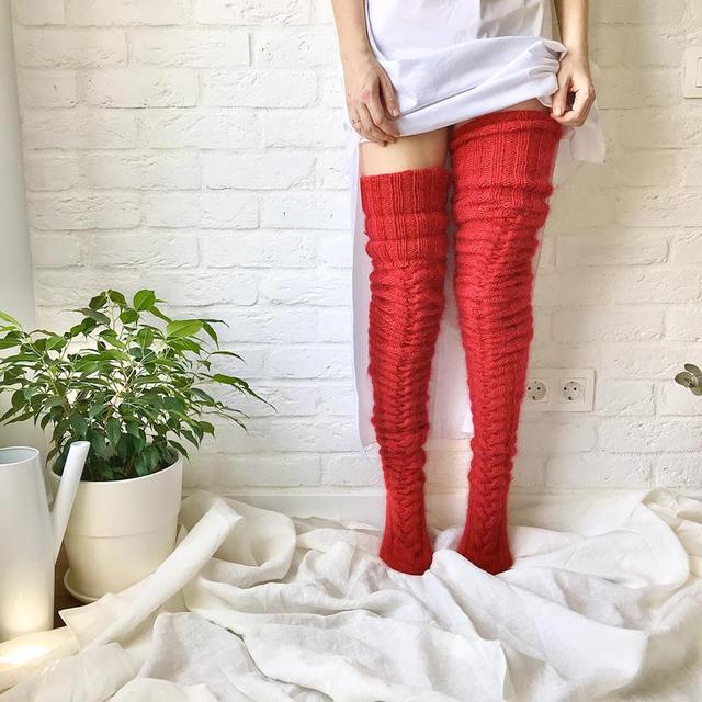 Nora Gebreide Knie Sokken Vrouwen | Cozy Warme Beenwarmers Voor Winter Layering