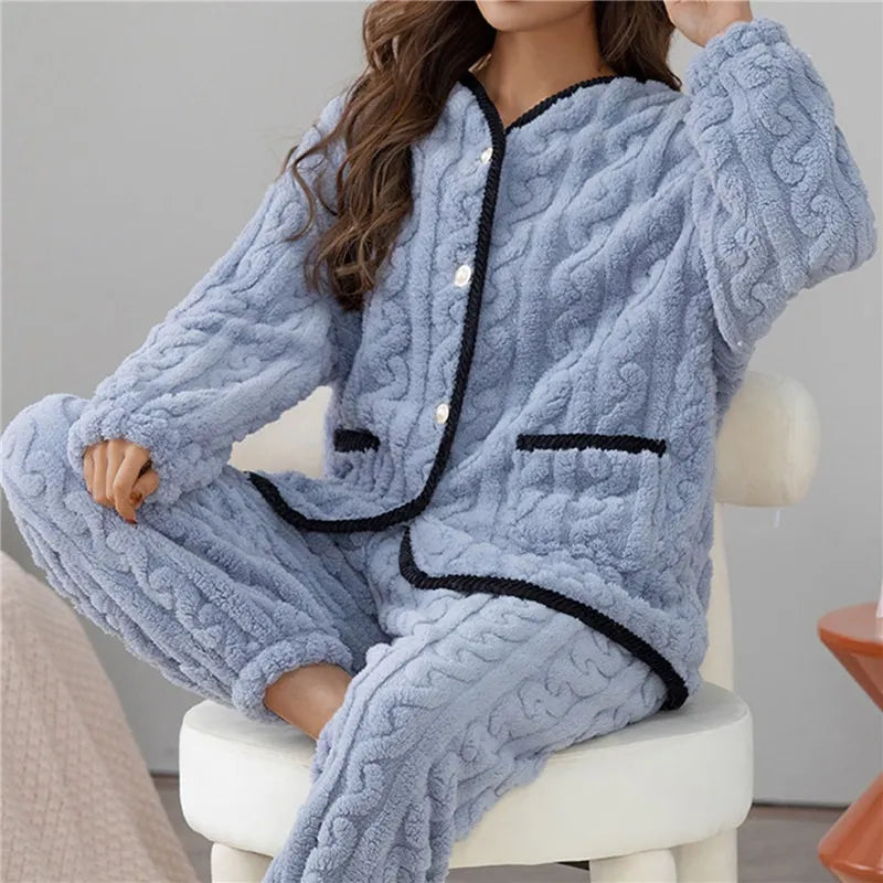 Lola | Pyjama Set Dames Winter | Warme & Tijdloze Nachtkleding Voor Koude Dagen