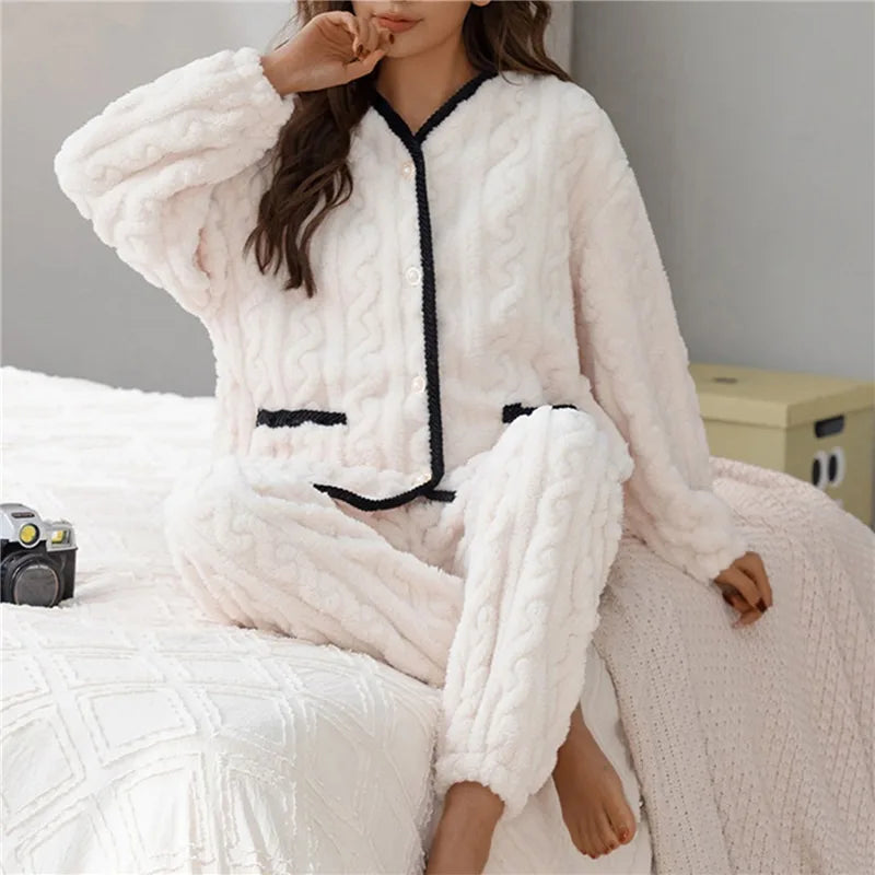 Lola | Pyjama Set Dames Winter | Warme & Tijdloze Nachtkleding Voor Koude Dagen